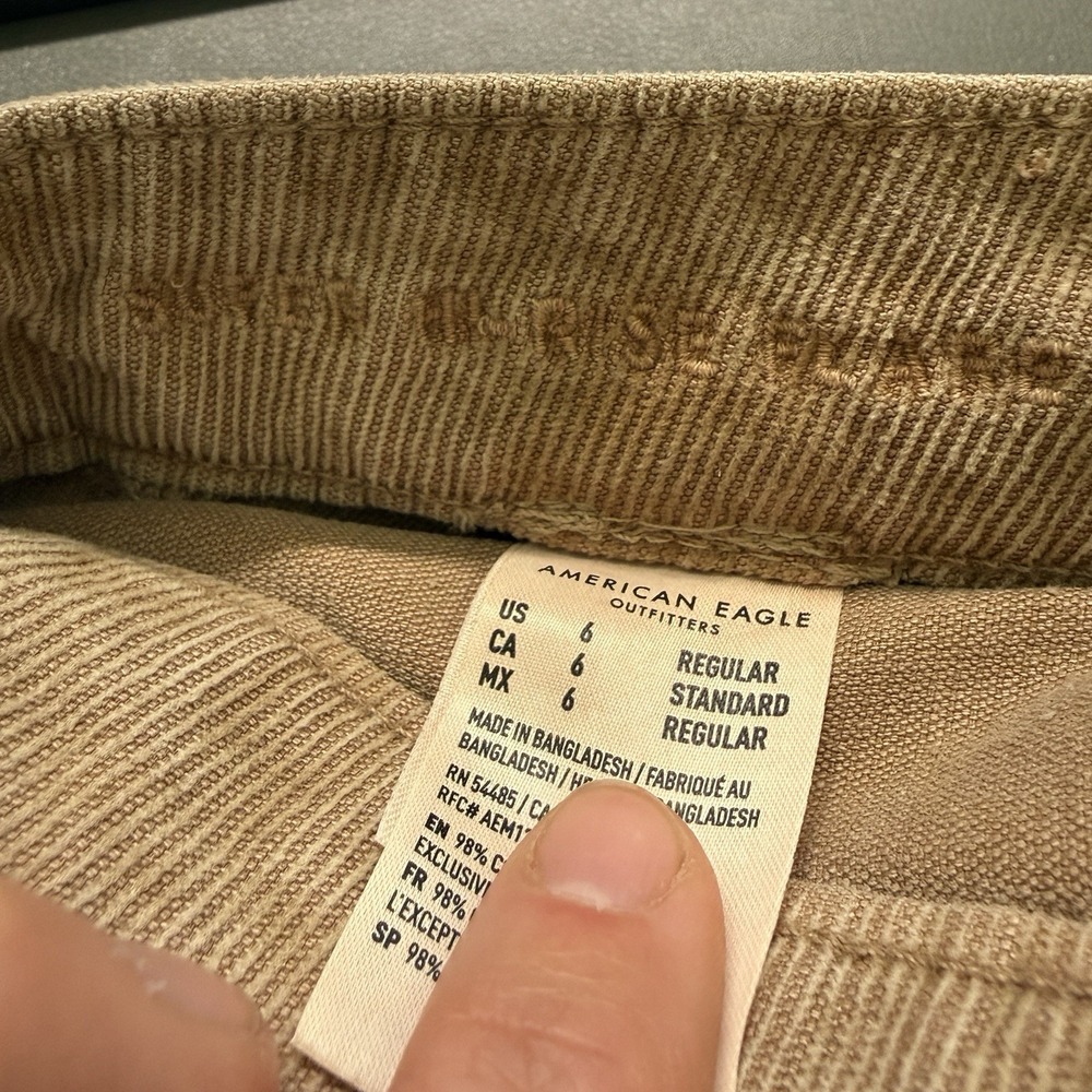 American Eagle Jeans Womens 6 Beige Corduroy Super High Rise Flare Stretch - Picture 9 of 9